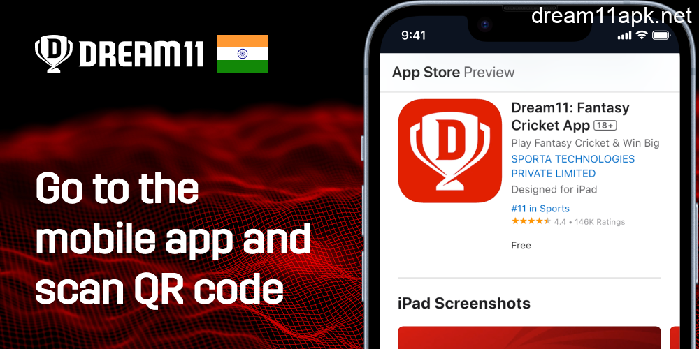 Go to the Mobile Dream11 App and Scan QR code