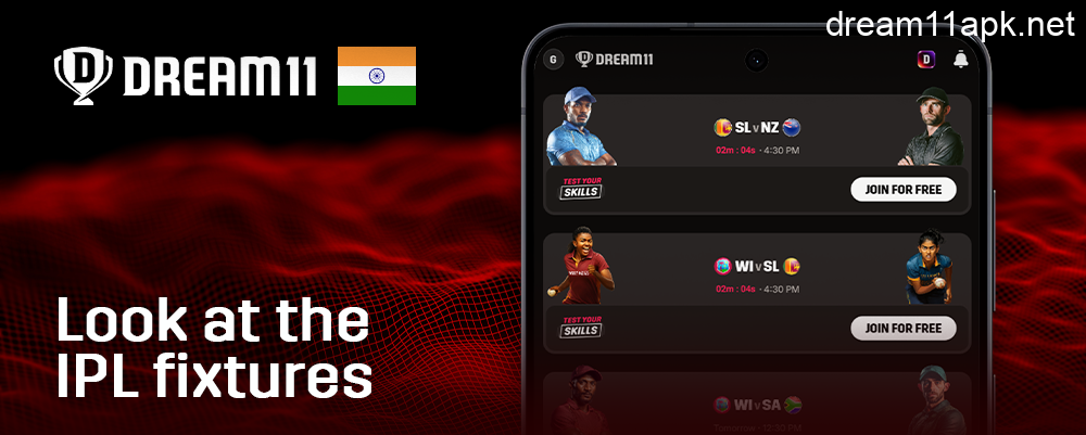 Check the IPL match schedule on Dream11 India